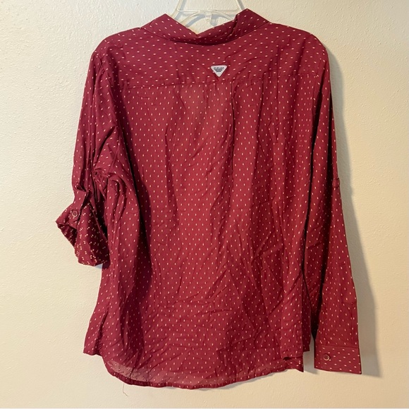 Columbia Florida State University Garnet Button-Up Shirt with Tan Dots - Picture 2 of 8